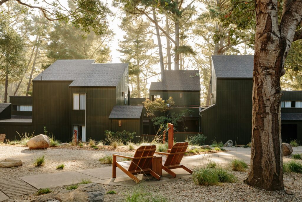 Lodge At Marconi Exterior Chairs Firepit in West Marin California
