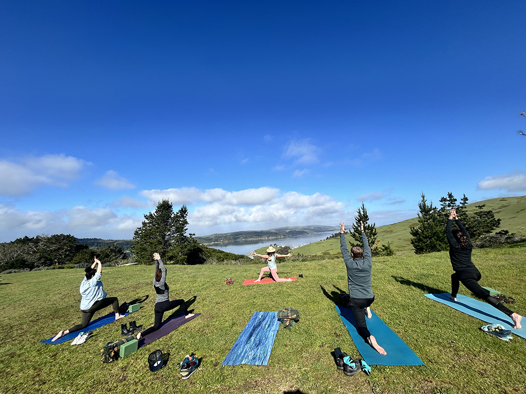 Yoga on Tower Hill in Lodge at Marconi on Tomales Bay
