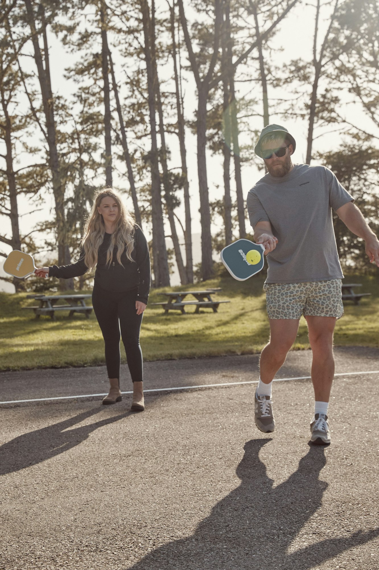 Couple playing pickleball in the Meadow at Marconi State Historic Park