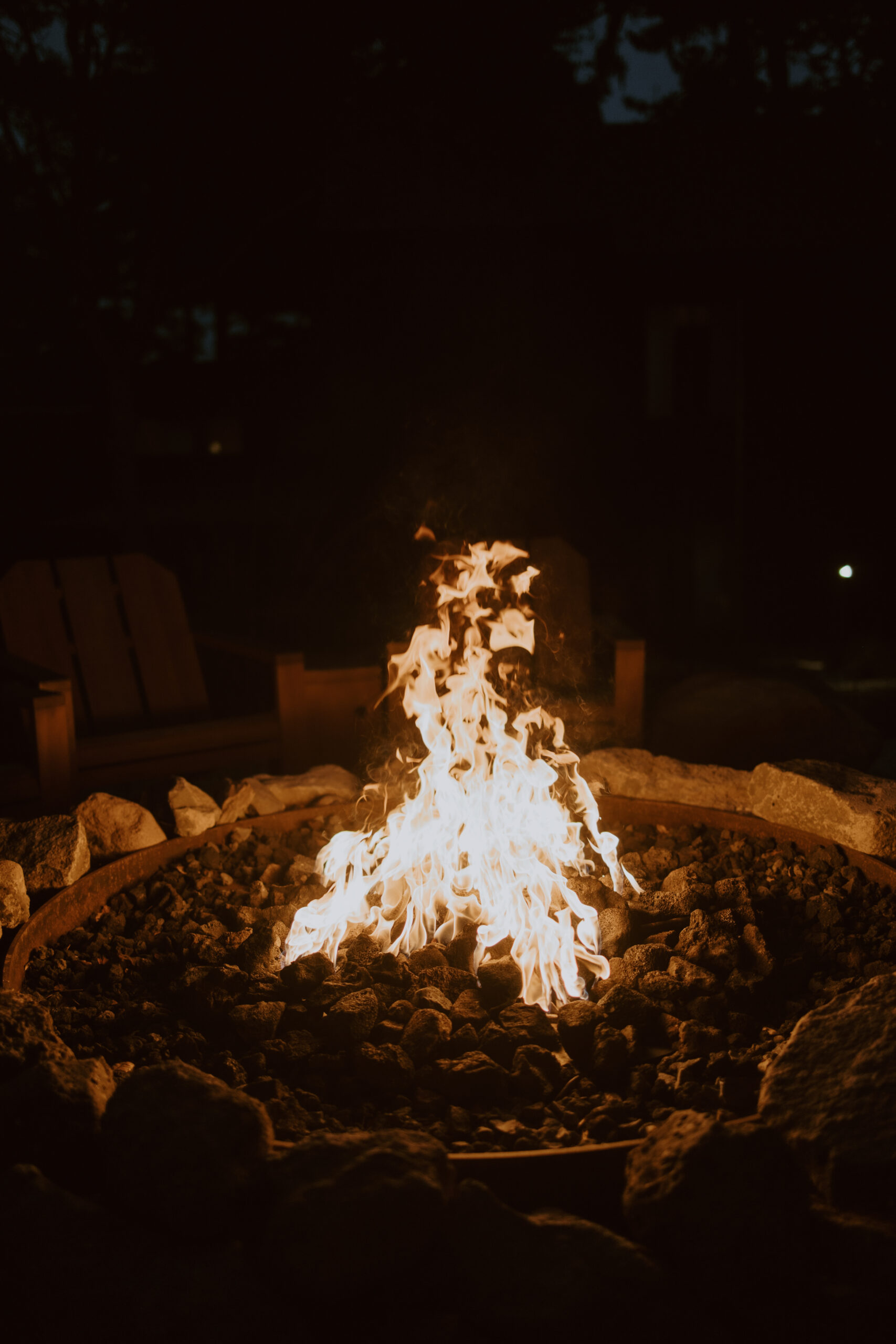 Firepit at Lodge at Marconi. Photo by @madelinecaldwellphotography
