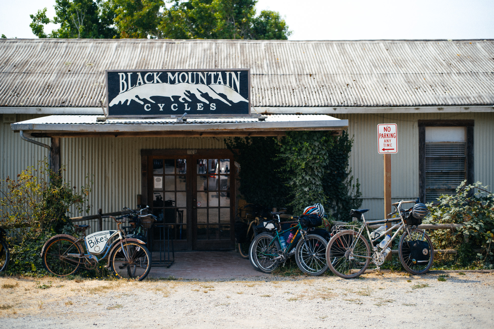 exterior entrance of black mountain cycles shop