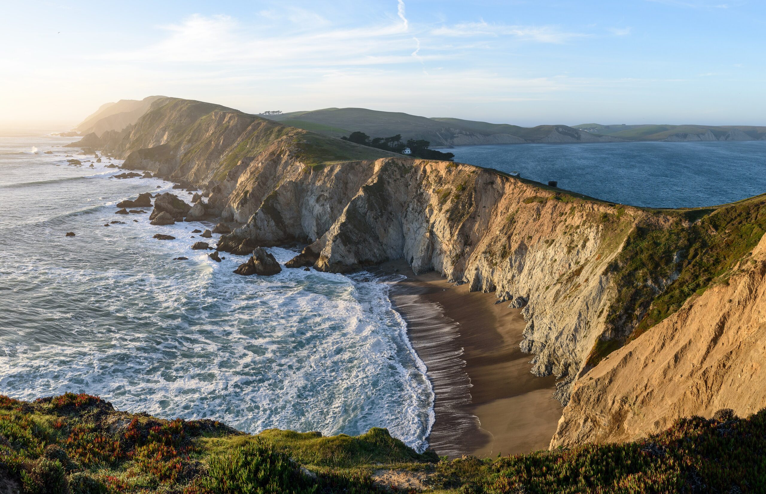 view of coastline near Point Reyes Lighthouse