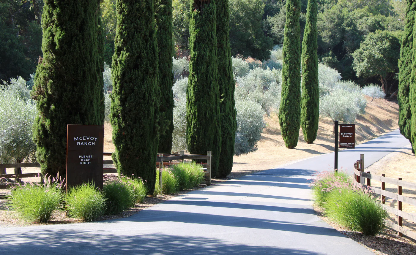 driveway entrance to McEvoy Ranch